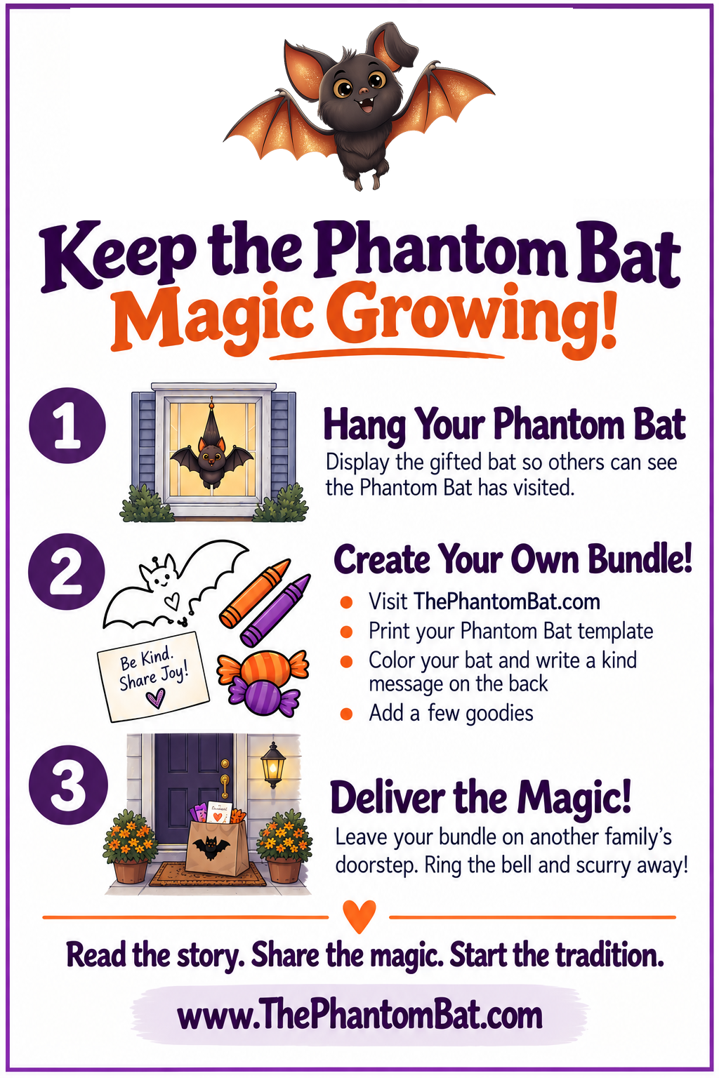 Keep the Phantom Bat Magic Growing! Card printable