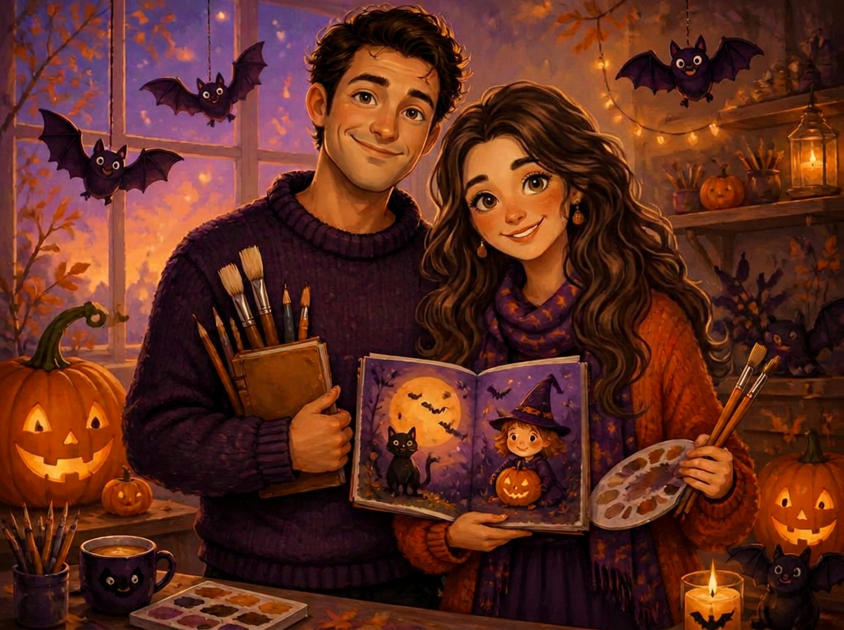 Placeholder illustration of the husband and wife author team