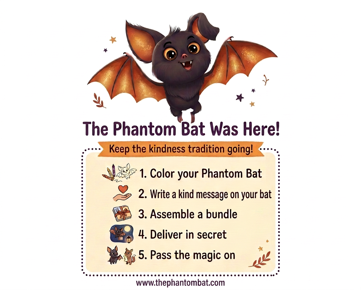 The Phantom Bat Was Here! Card printable
